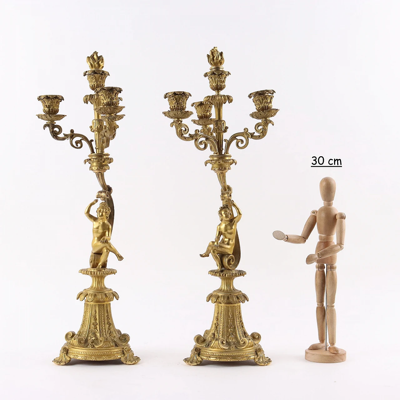 Antique Candelabra Gilded Bronze Italy XIX-XX Century 2