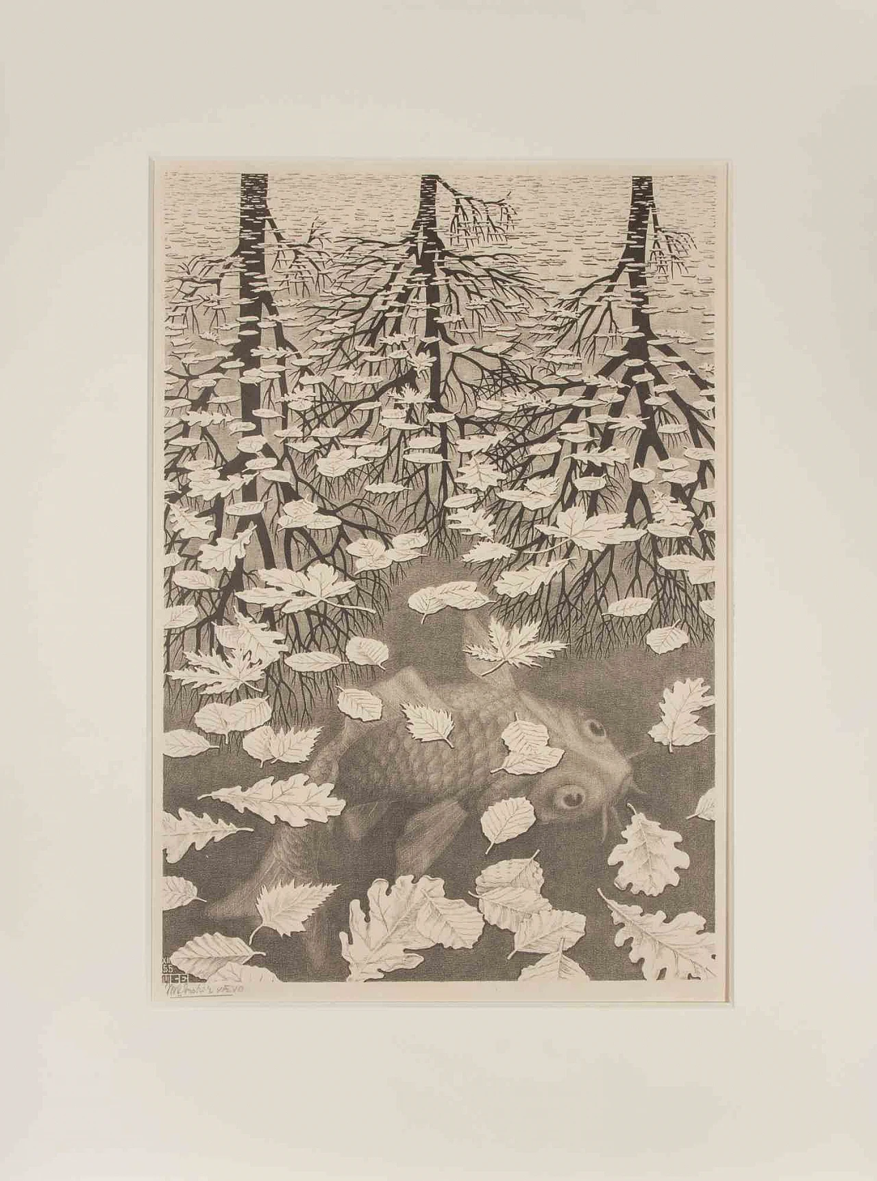 Maurits Cornelis Escher, Three Worlds, Lithograph 1940s-1950s 2