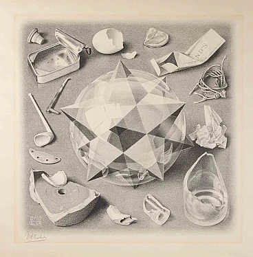 Maurits Cornelis Escher, Order and Chaos, Lithograph 1940s-1950s