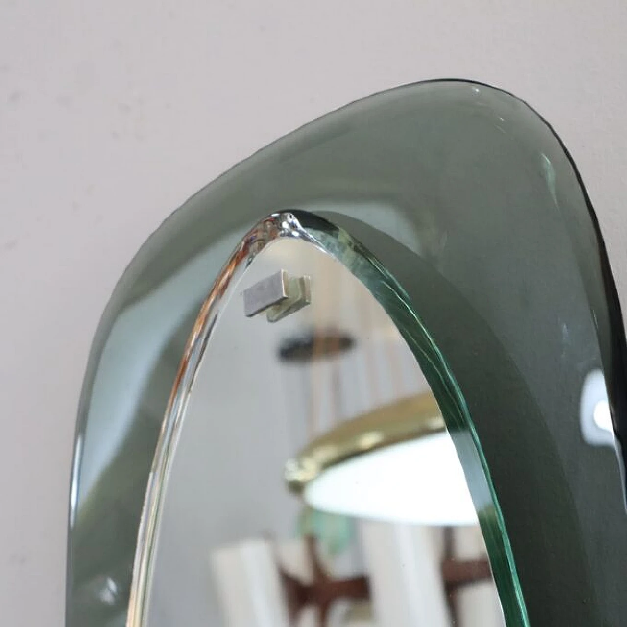 Curved Murano glass mirror in the style of Fontana Arte, 1960s 3