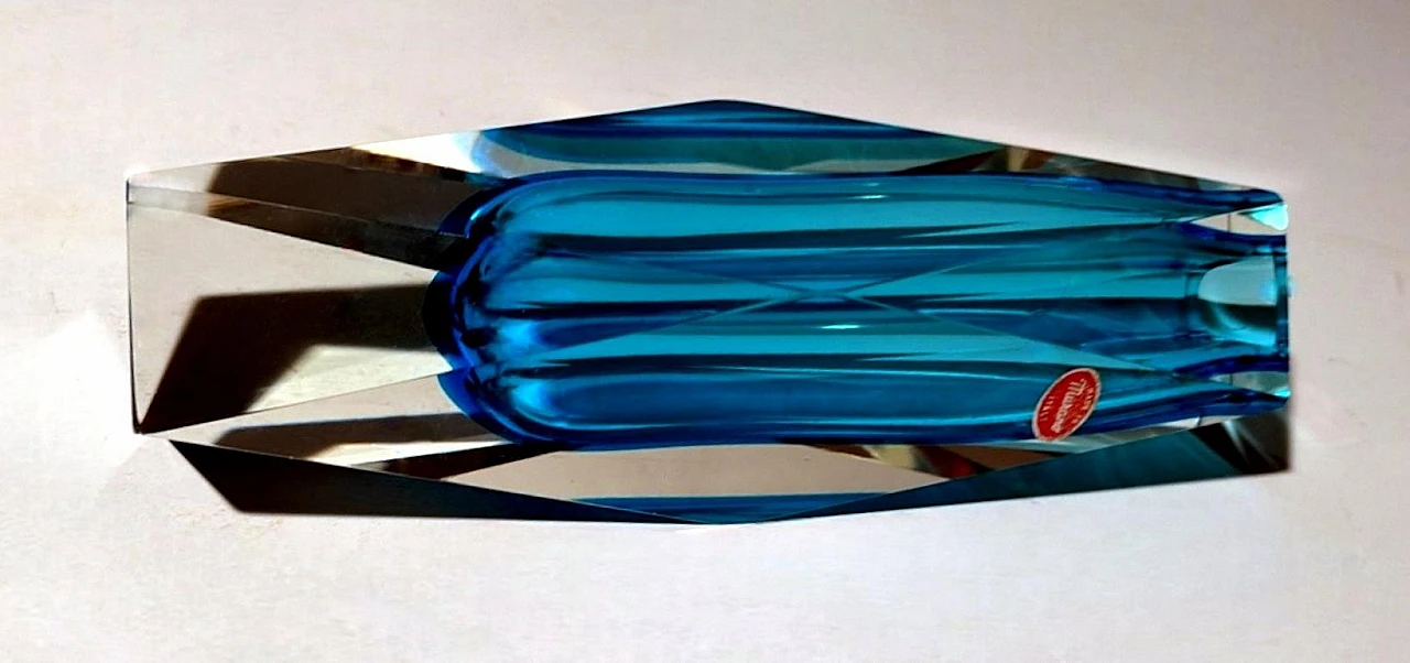 Coloured and faceted Murano submerged glass vase, 1960s 11