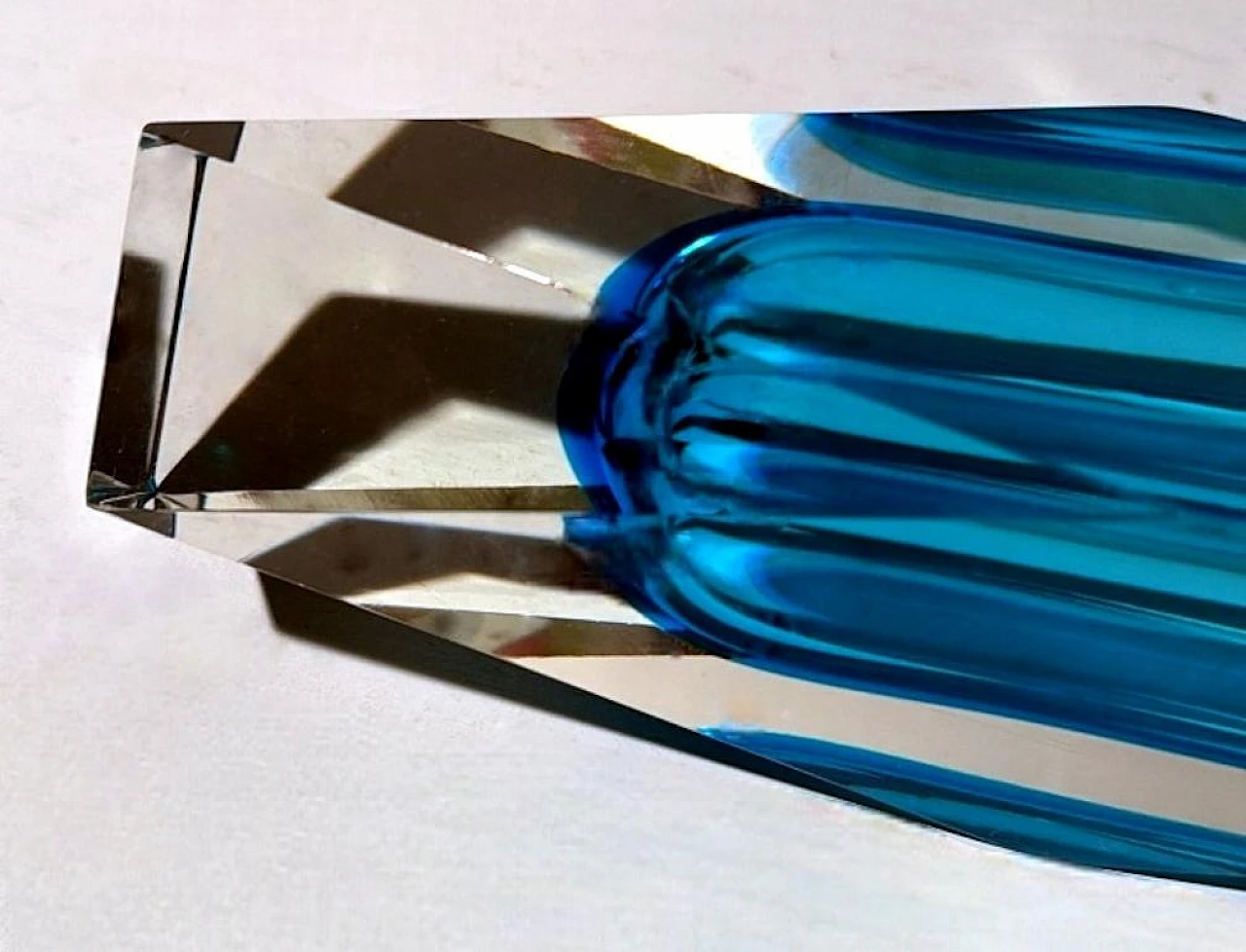 Coloured and faceted Murano submerged glass vase, 1960s 12