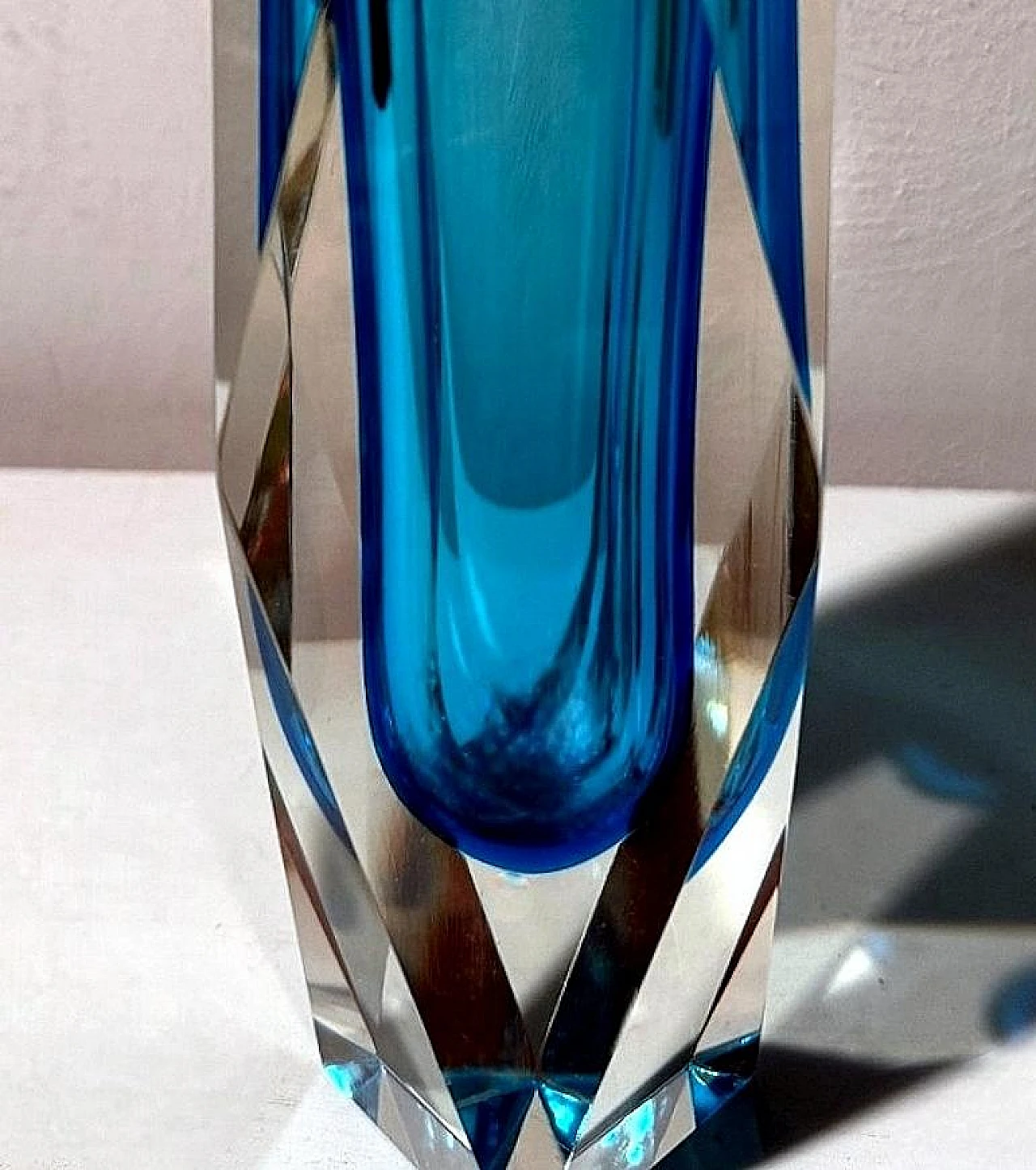 Coloured and faceted Murano submerged glass vase, 1960s 14