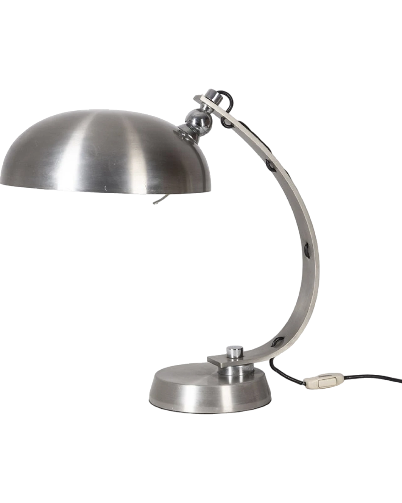 Ministerial table lamp in chromed metal, 1970s 9