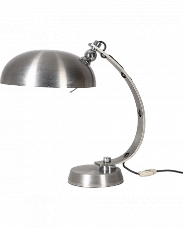 Ministerial table lamp in chromed metal, 1970s