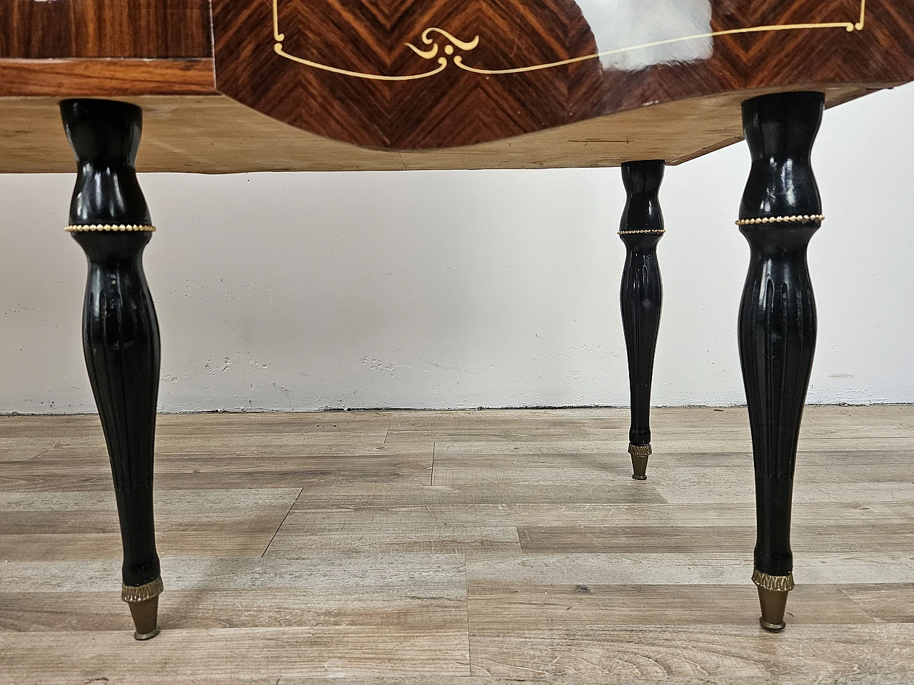 Mid Century sideboard mahogany and maple with glass, 50s 28