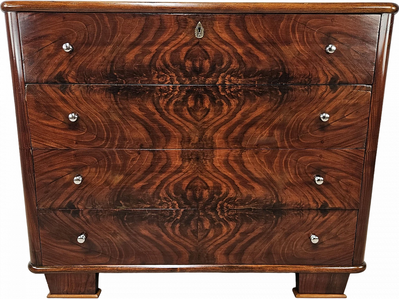 Walnut dresser with silvered knobs, 1930s 35