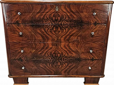 Walnut dresser with silvered knobs, 1930s