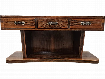 Art Deco briarwood console table with three drawers, 1930s