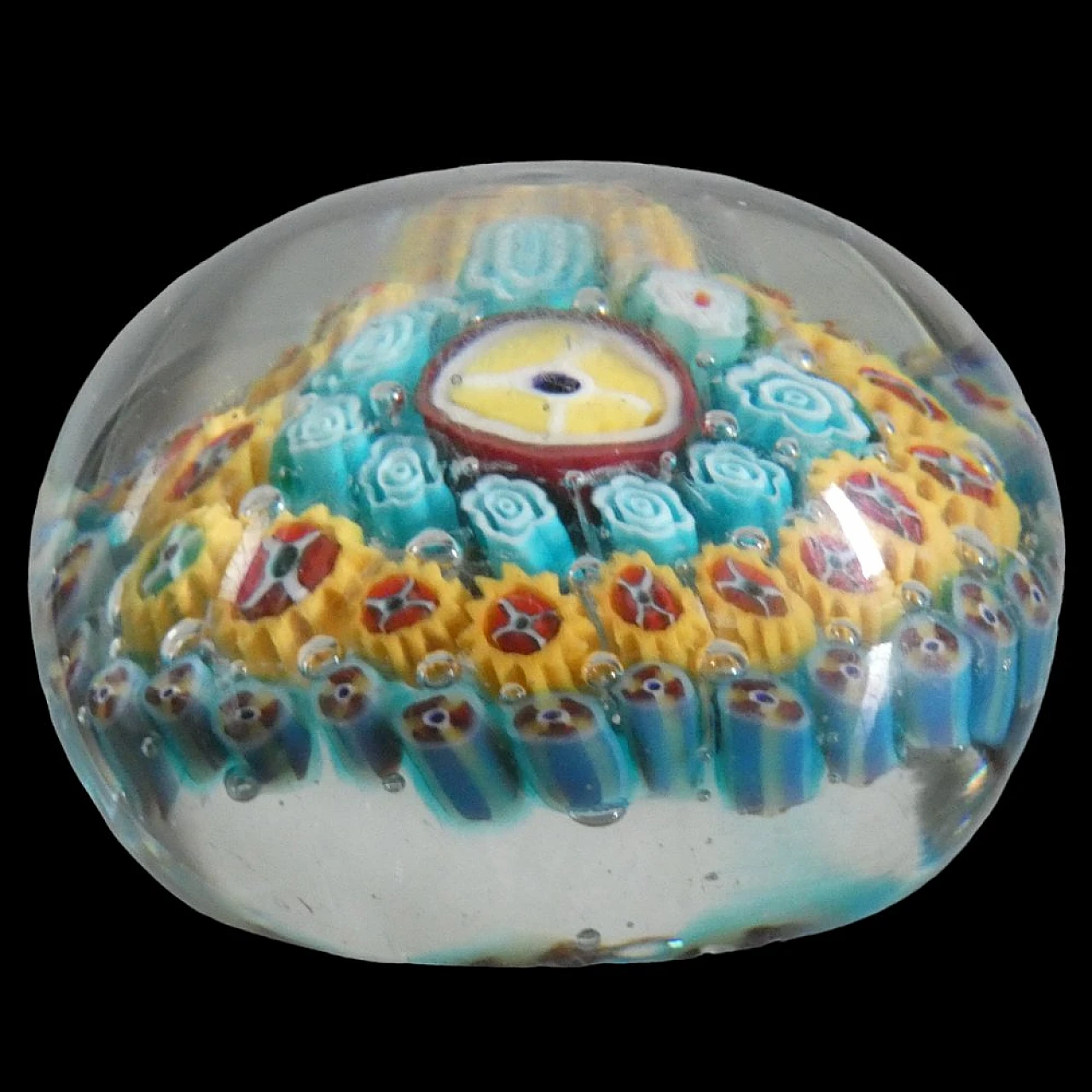 Fermacarte in vetro di Murano con murrine, anni '50 2