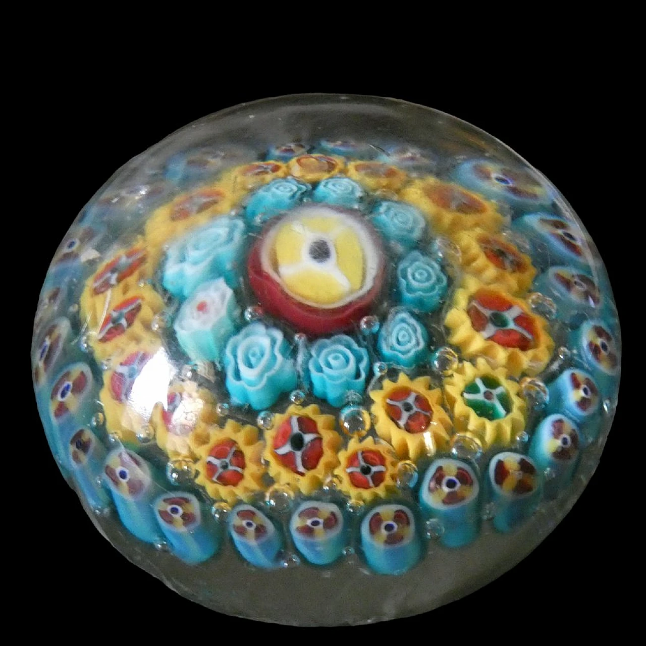 Fermacarte in vetro di Murano con murrine, anni '50 4