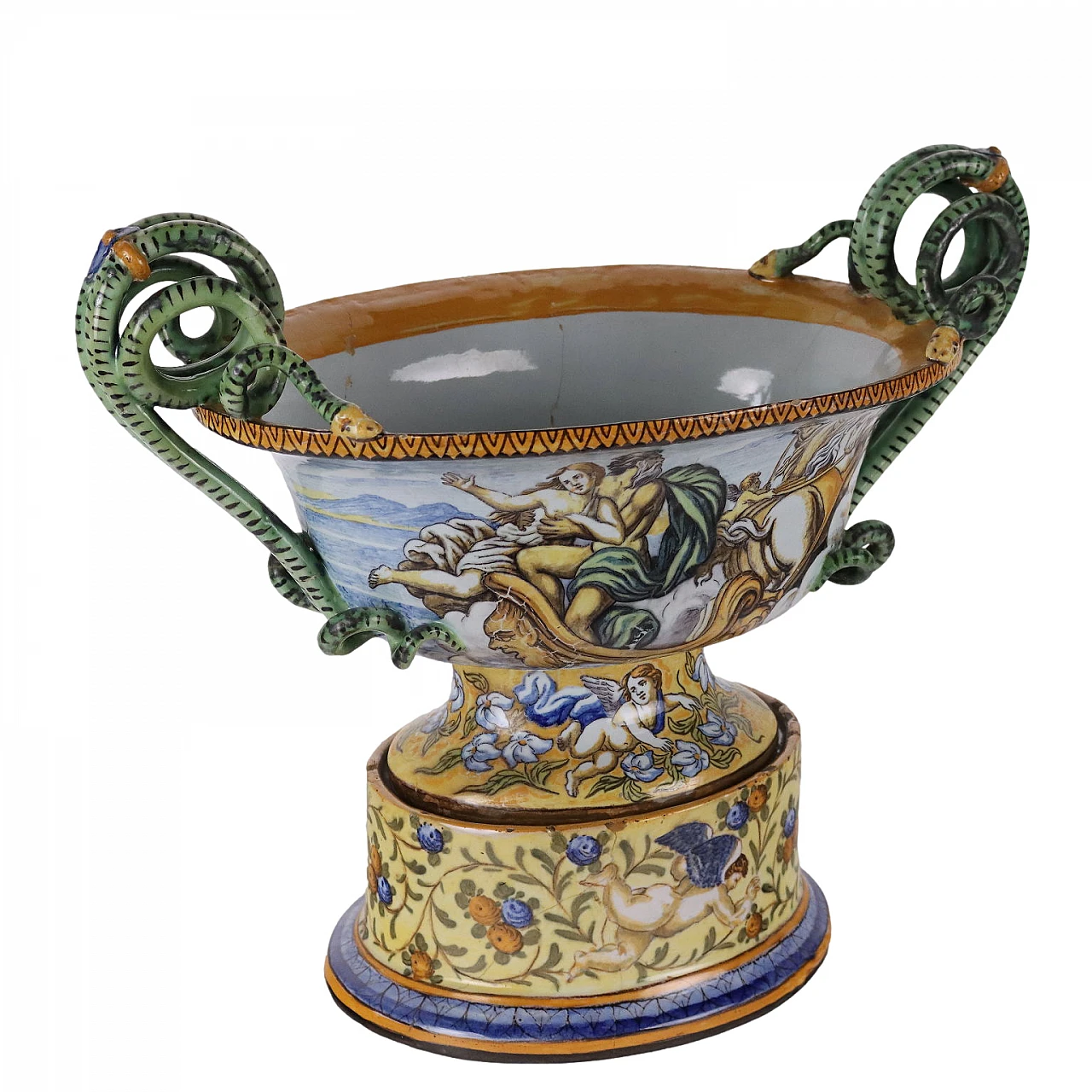 Vaso a Cratere in Maiolica Manifattura di Napoli 1