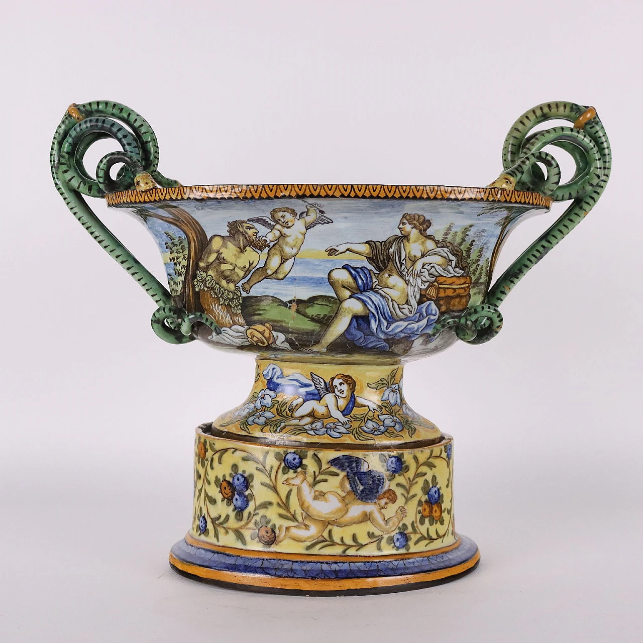 Vaso a Cratere in Maiolica Manifattura di Napoli 9