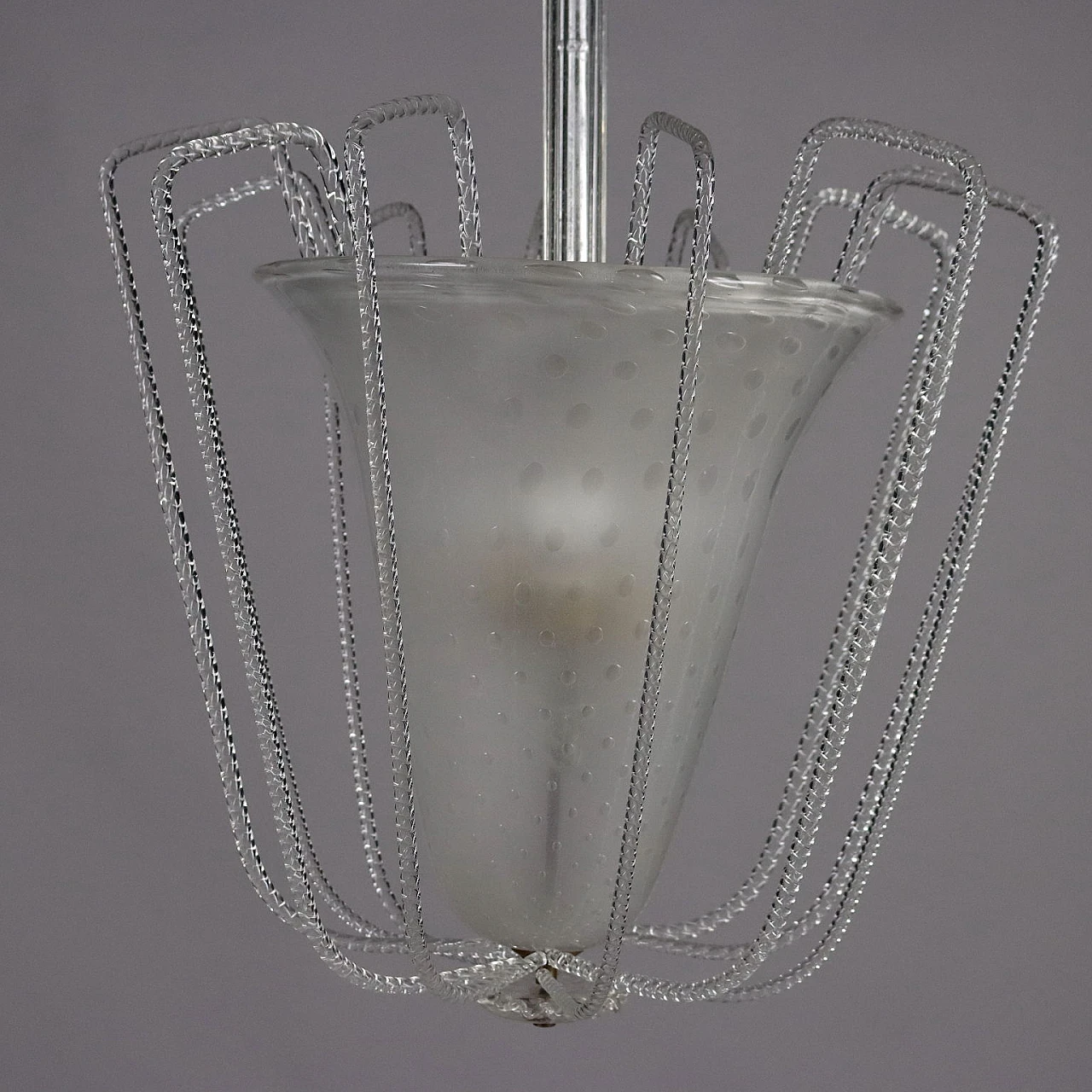 Lampadario in vetro soffiato, anni '40 10