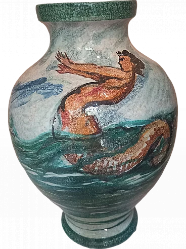 Ceramic artistic vase by Zulimo Aretini, signed, 50s