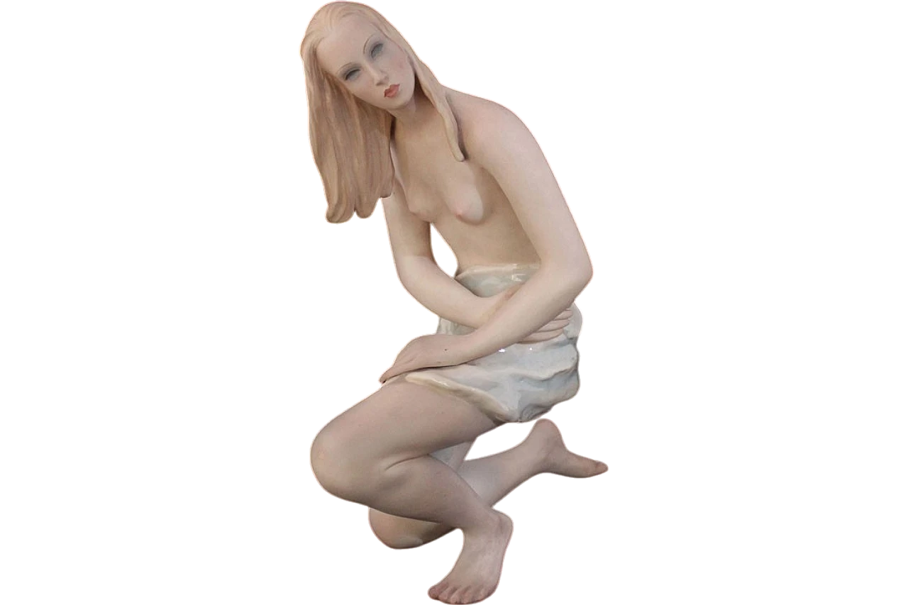 Grande scultura di nudo in ceramica di Ludovica Le Bertetti, anni '20 6