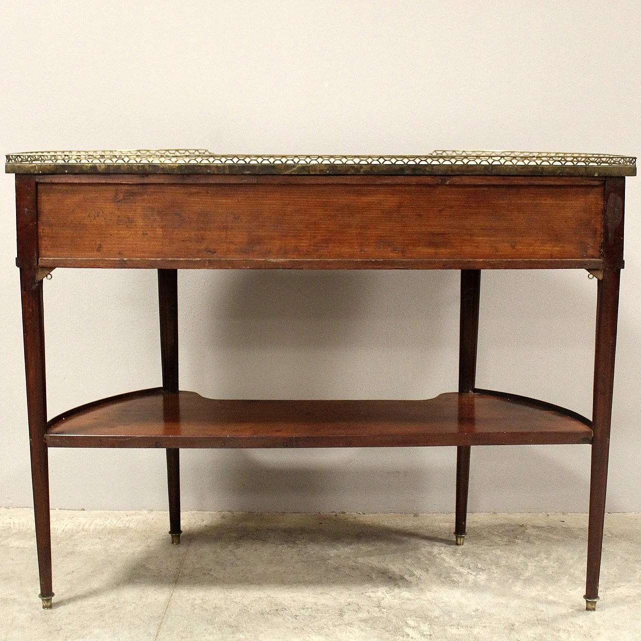 Louis XVI console table in mahogany and marble, 19th century 7