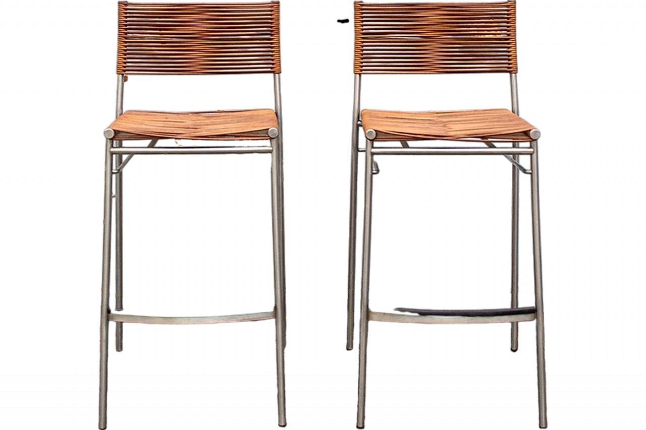 Pair of Miss B stools by Tito Agnoli for Bonacina, 1990s 8