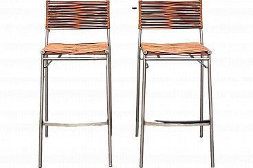 Pair of Miss B stools by Tito Agnoli for Bonacina, 1990s