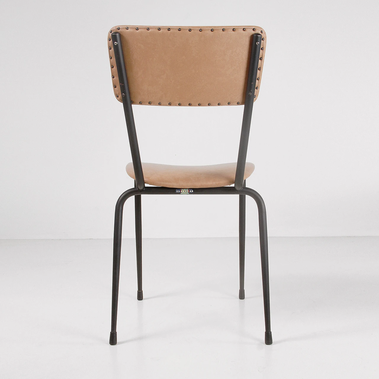 6 Iron and imitation leather chairs by Doro Cuneo, 1960s 10