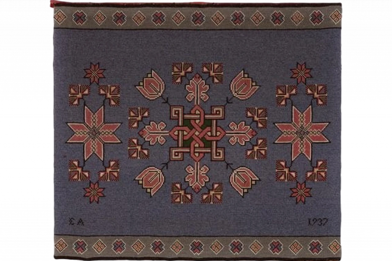 Swedish woven wall art in fabric, 1930s 6