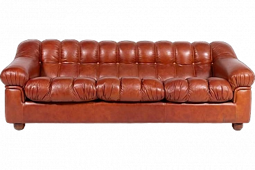 Modern three-seat leather sofa, 1970s