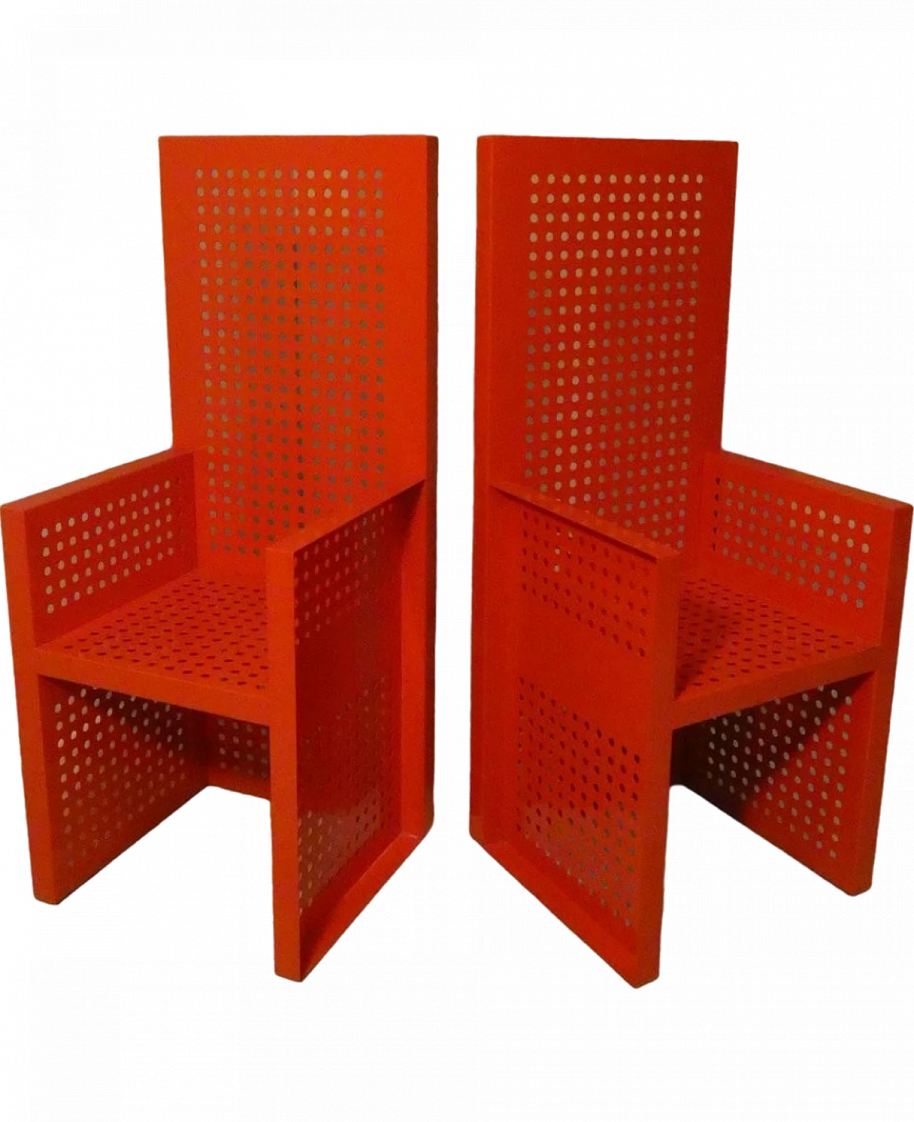 Pair of futuristic iron chairs by Urano Palma, 1970s 16