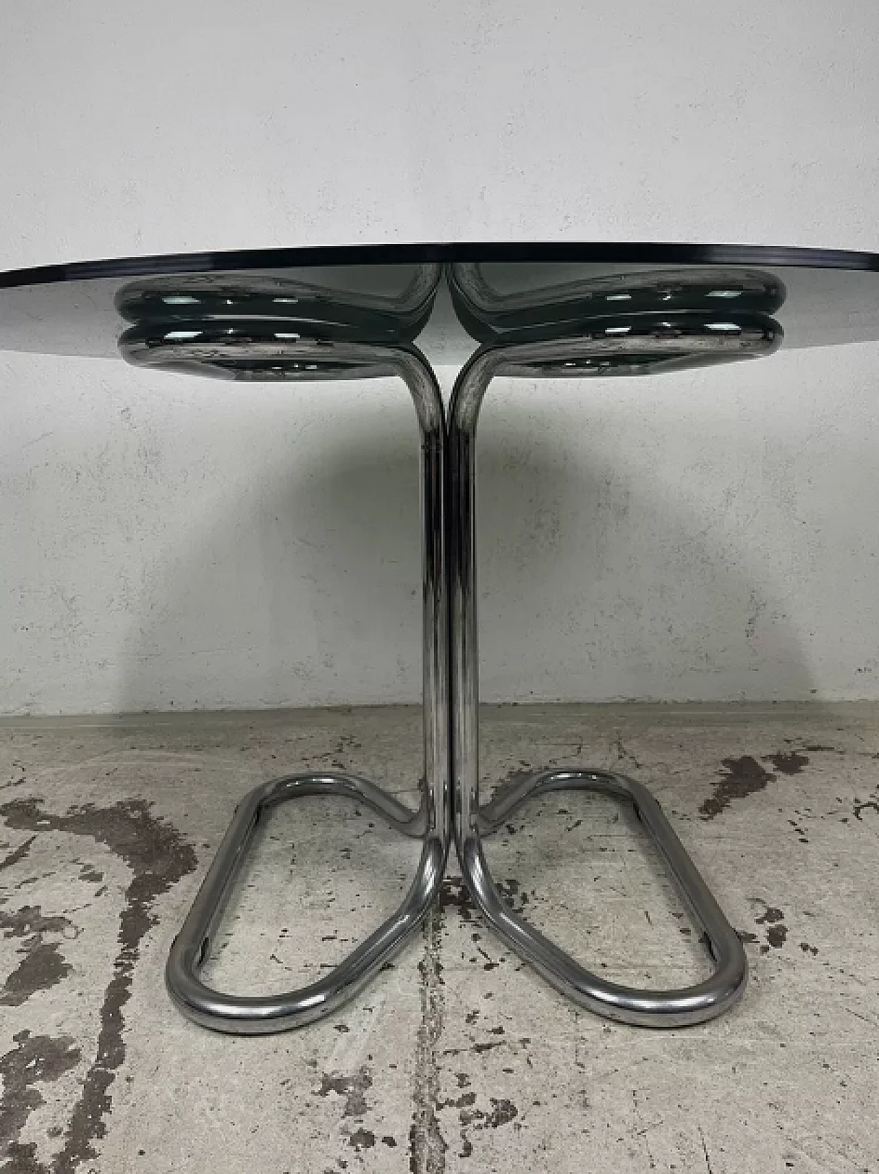 Metal and smoked glass table by Giotto Stoppino, 1970s 3