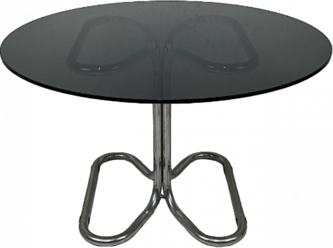 Metal and smoked glass table by Giotto Stoppino, 1970s 4