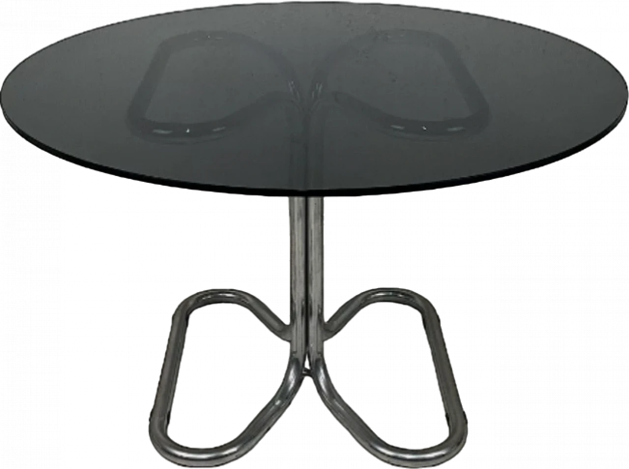 Metal and smoked glass table by Giotto Stoppino, 1970s 6