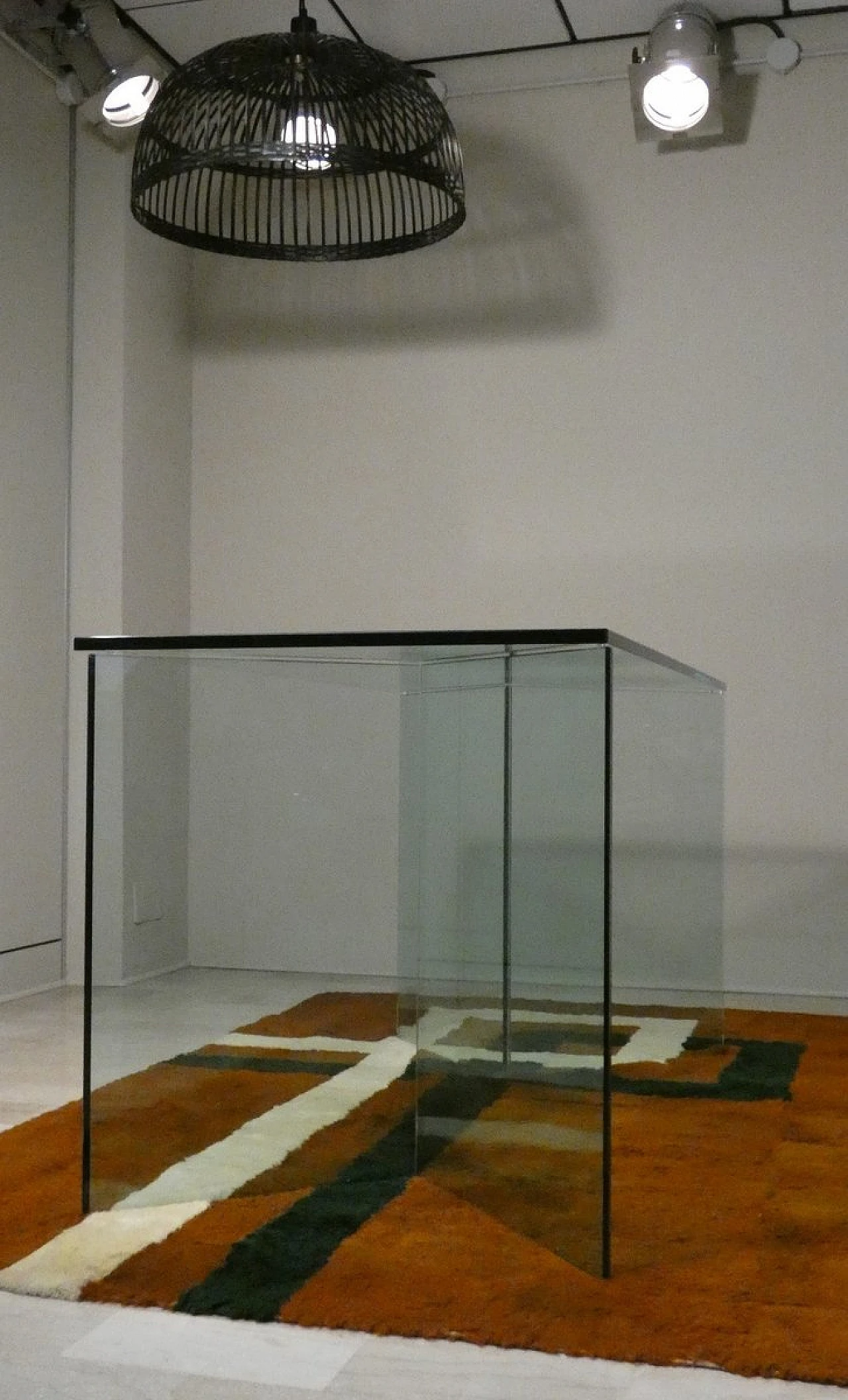 Bacco Transparent Glass Desk attributed to Tonelli, Italy, 1980s 23