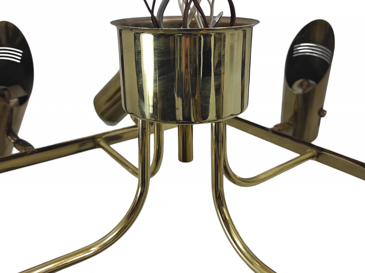 Brass chandelier, 1970s 3