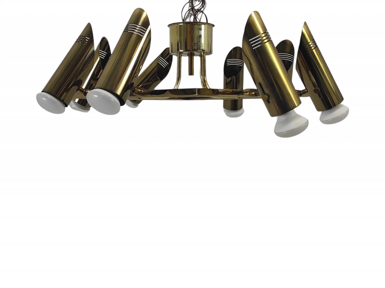 Brass chandelier, 1970s 6