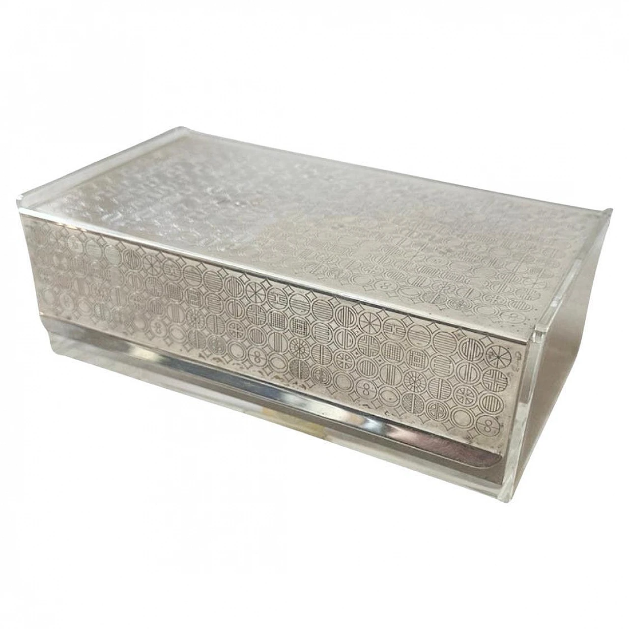 Silver-plated and plexiglass vanity box, 1980s 1