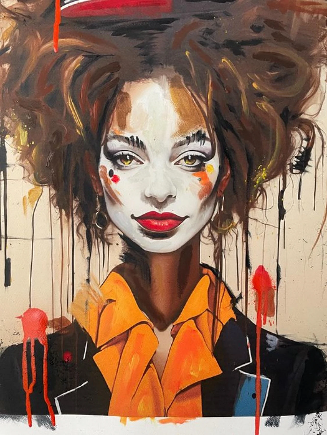 The Wisdom Clown by Noir Daisy, acrylic on paper, 2000s 2