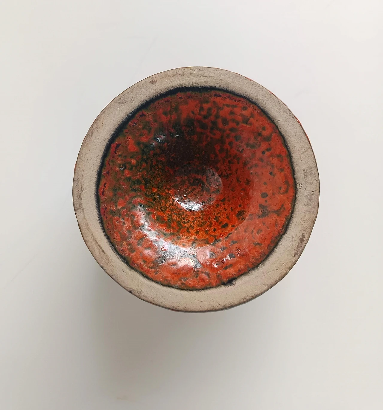 Swedish vase by A J Höganäs in orange lacquered ceramic, 1950s 7