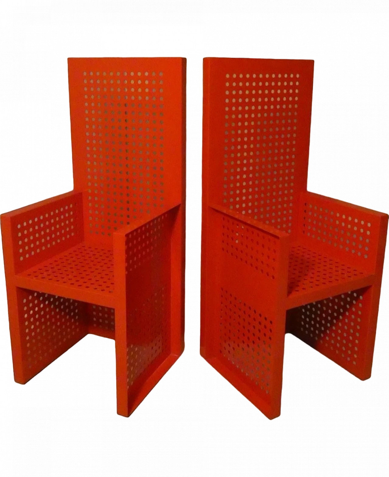 Pair of futuristic iron chairs by Urano Palma, 1970s 17