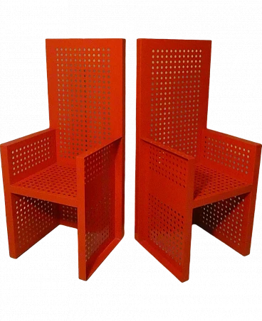 Pair of futuristic iron chairs by Urano Palma, 1970s