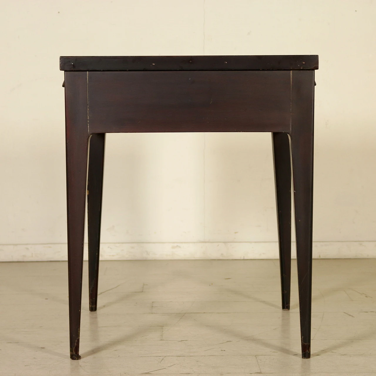 Table with stool in wood and fabric, 1950s 7