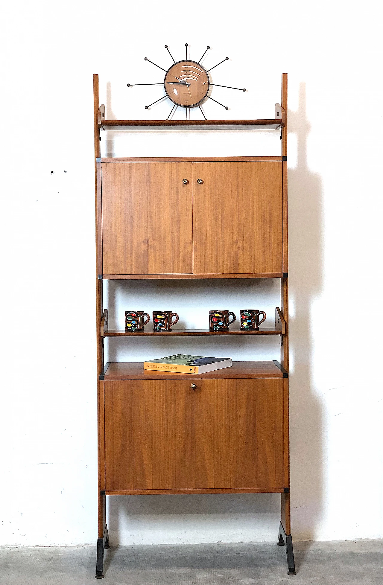 Libreria in teak a una campata, anni '60 1