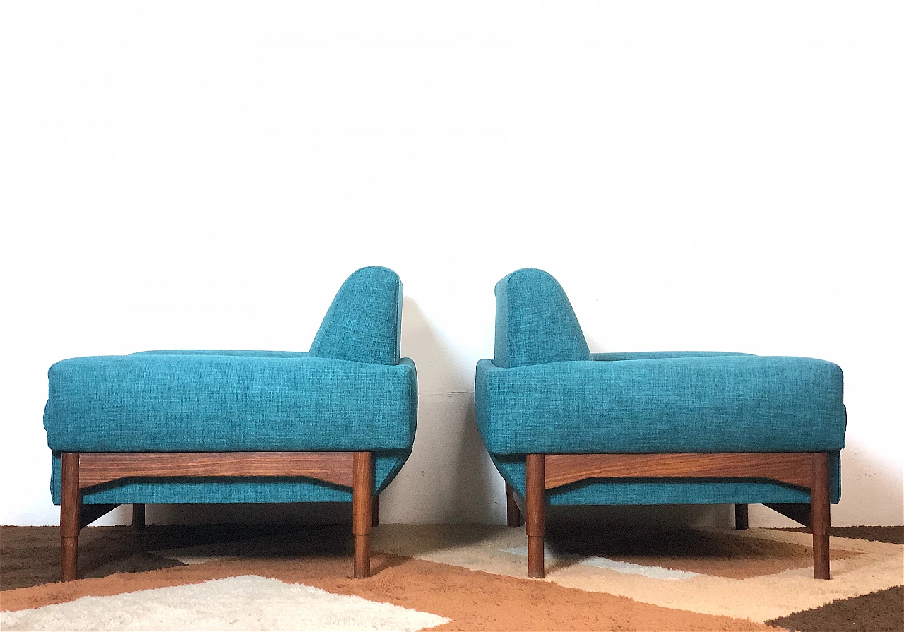 Pair of Kiushu armchairs by Fratelli Saporiti, 1960s 9