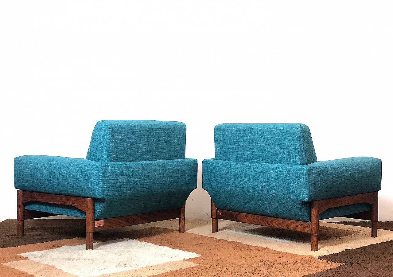 Pair of Kiushu armchairs by Fratelli Saporiti, 1960s 10