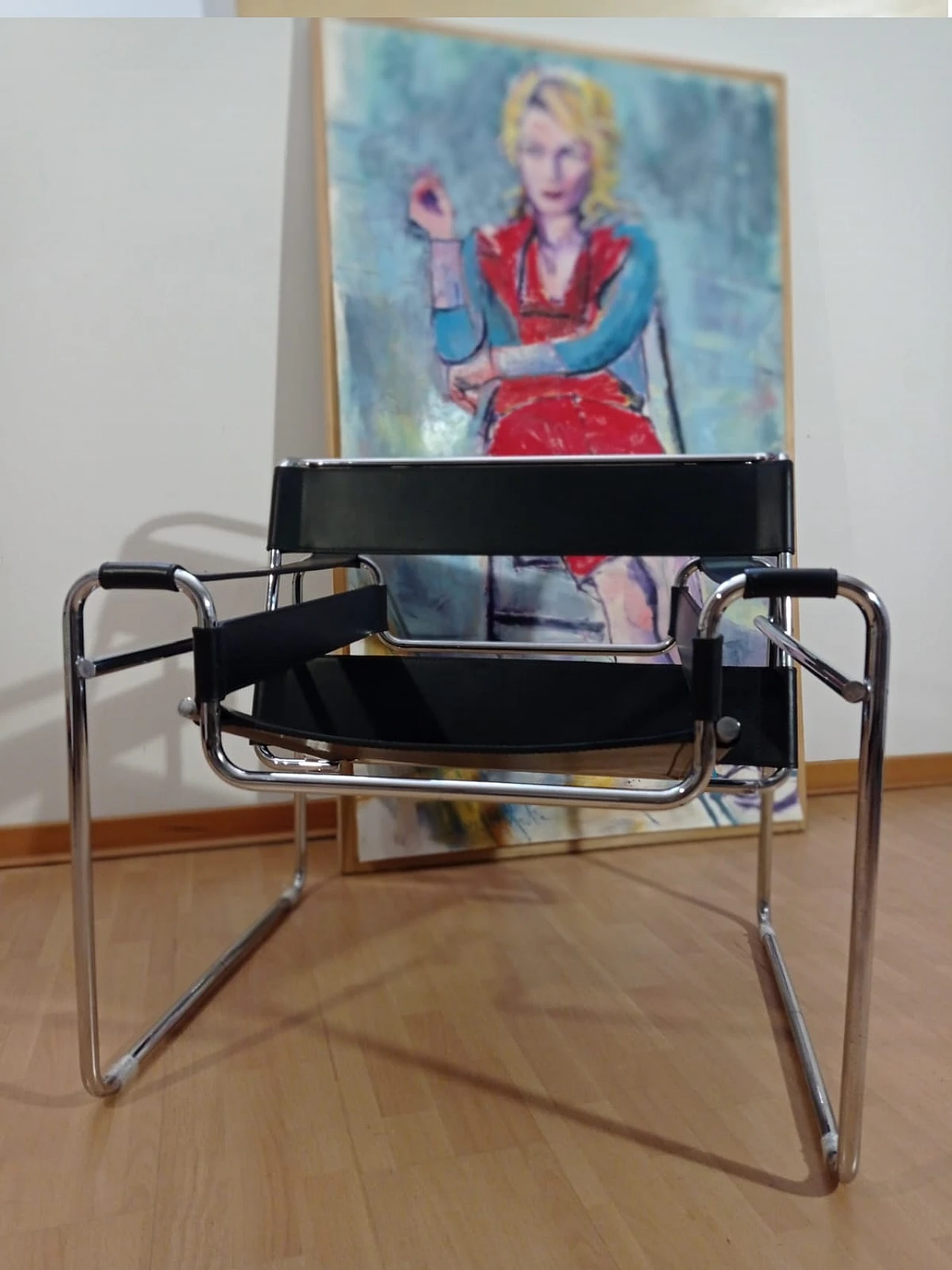 Poltrona Wassily B3 in pelle nera di Knoll International 3