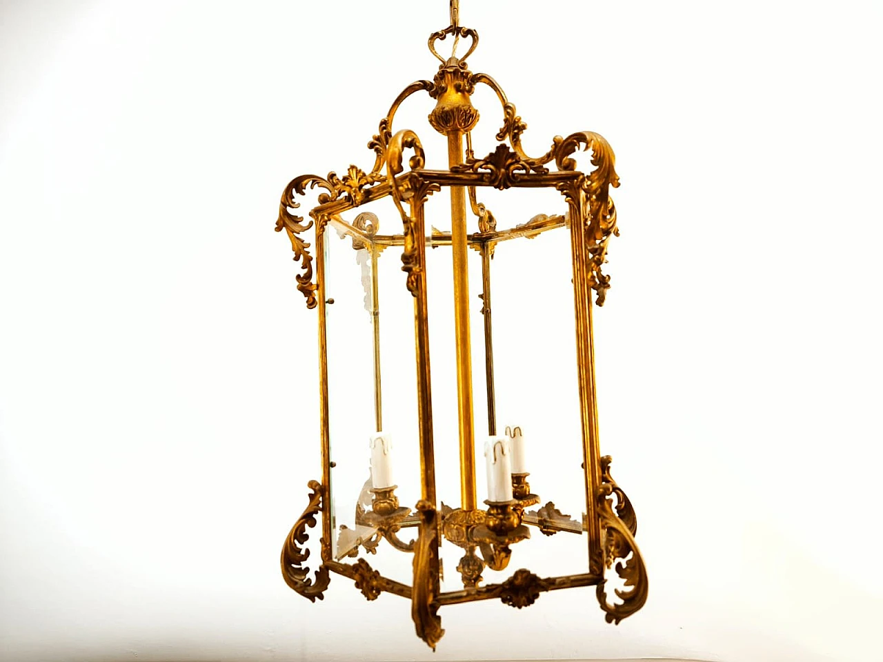 Bronze lantern with transparent glass, early 20th century 18