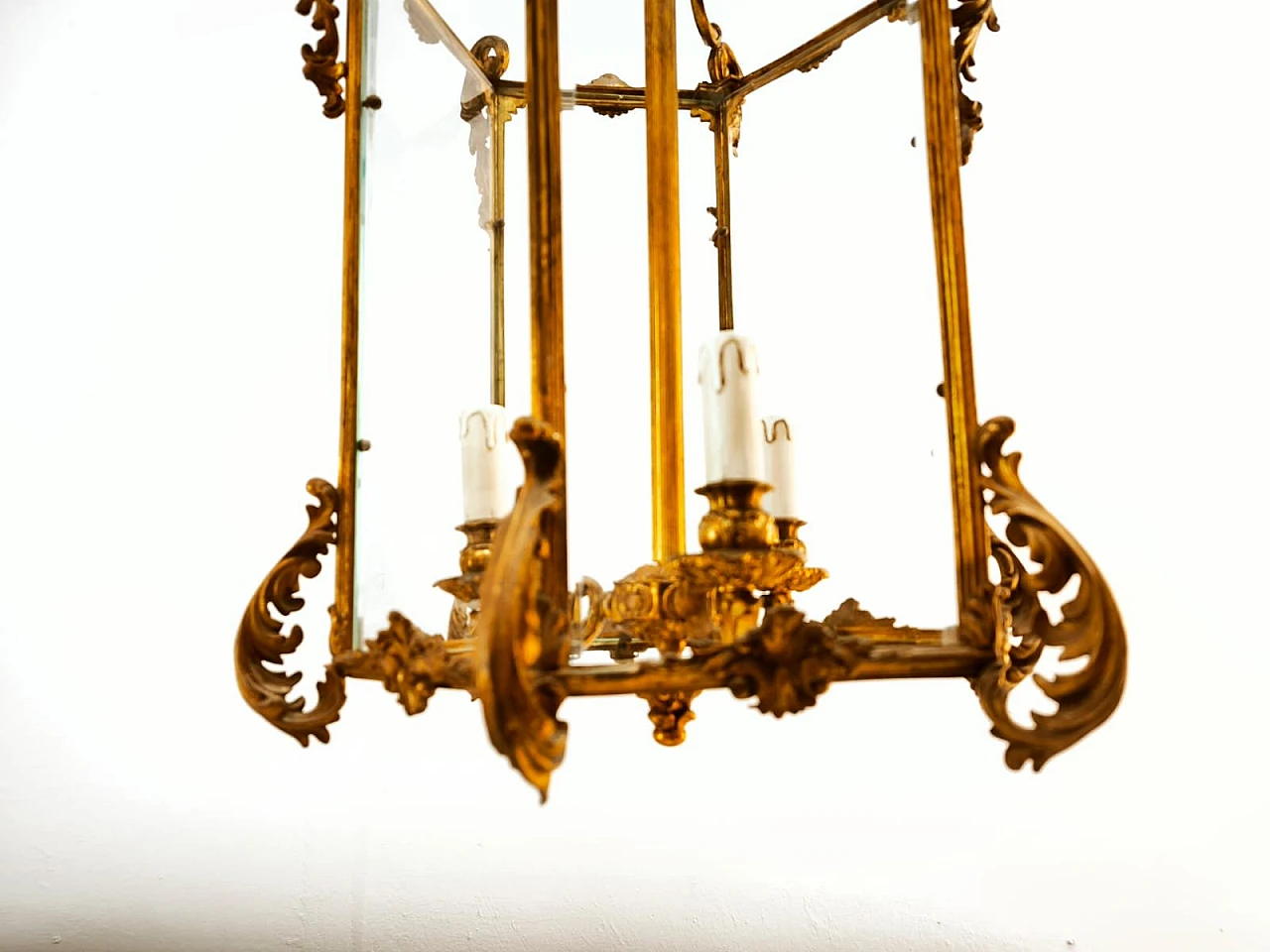 Bronze lantern with transparent glass, early 20th century 19