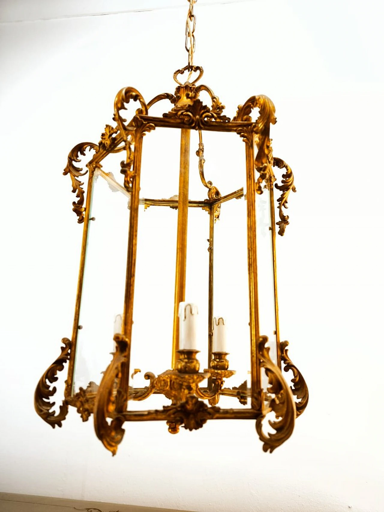 Bronze lantern with transparent glass, early 20th century 21