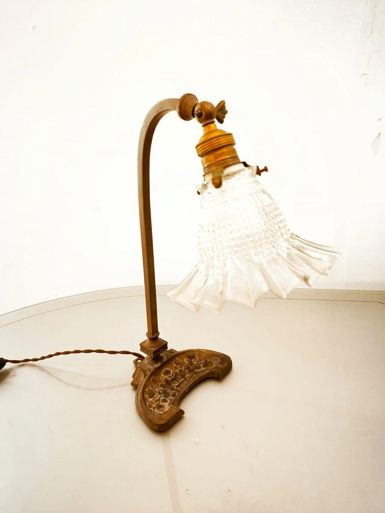 Brown brass wall lamp, 1950s 2