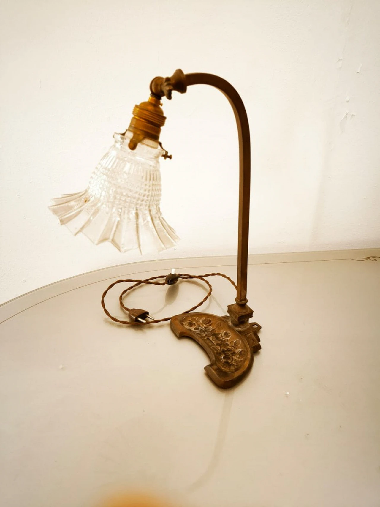 Brown brass wall lamp, 1950s 19