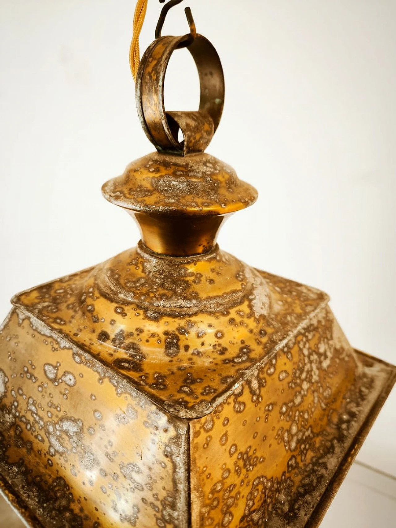 Glass and brass hanging lantern, 1950s 20