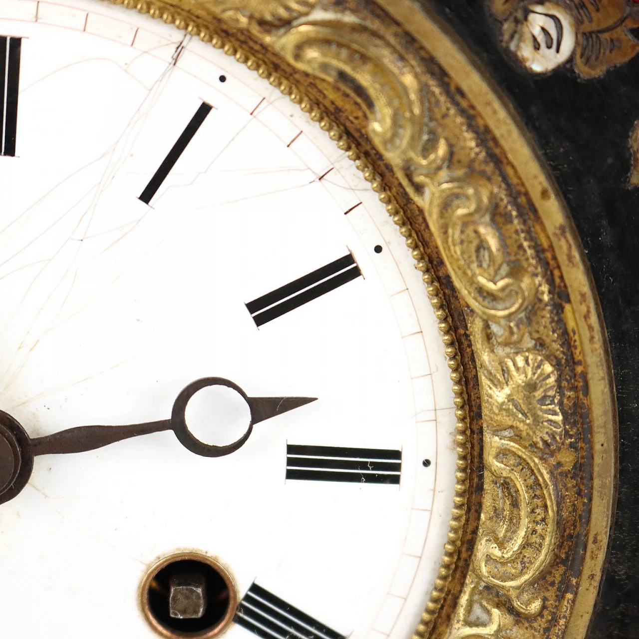 Wooden table clock with inlays, late 19th century 4